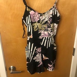 Black Floral Romper